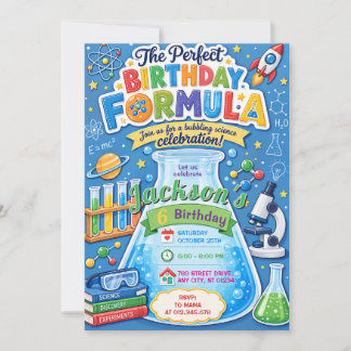 Personal Modern Scientist Birthday party Kaart