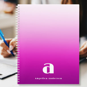 Personal Monogram Name Pink Notitieboek