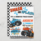 Personal Monster Truck Boy Birthday Invitation (Devant / Derrière)