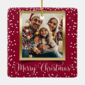 Personal Photo Ceramic Ornament Red Show (Achterkant)