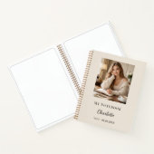 Personal Photo Champagne Beige Script Journal (Intérieur)