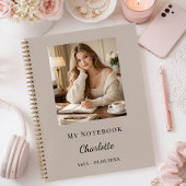 Personal Photo Mocha Taupe Script Journal