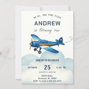 Personal Pilot Boy Time vliegt eerste verjaardag Kaart