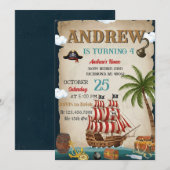 Personal Pirate Birthday Party Invitation Card (Devant / Derrière)