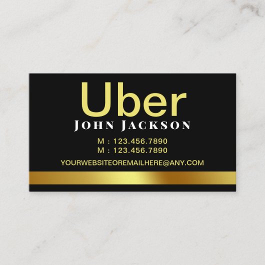 Personal Ride Sharing Uber Driver QR-code Visitekaartje (Voorkant)