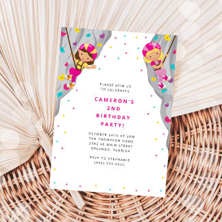 Personal Rock Climbing Birthday Party Invitation