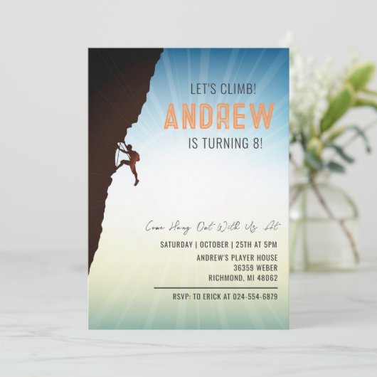 Personal Rock Climbing Verjaardagsfeestje Kaart (Staand voorkant)