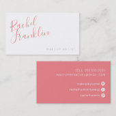 PERSONAL script naam modern chic  koraal roze Visitekaartje (Voorkant / Achterkant)