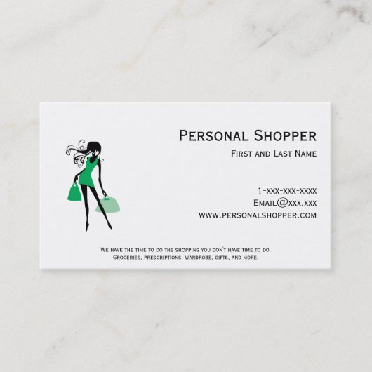 Personal Shopper Green Visitekaartje (Voorkant)