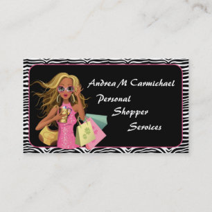 Personal Shopper Zebra Print Carte de visite