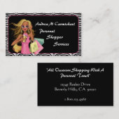 Personal Shopper Zebra Print Visitekaartje (Voorkant / Achterkant)