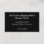 Personal Shopper Zebra Print Visitekaartje (Achterkant)