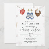 Personal Simple Baseball Baby Shower Kaart (Voorkant / Achterkant)