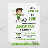 Personal Soccer Birthday Invitation (Devant / Derrière)
