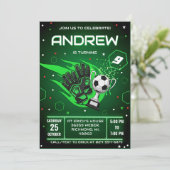 Personal Soccer Birthday Invitation (Debout devant)