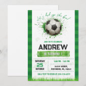 Personal Soccer Birthday Invitation Kaart (Voorkant / Achterkant)
