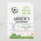 Personal Soccer Birthday Invitation Template (Devant / Derrière)