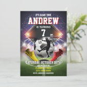 Personal Soccer Birthday Printable Invitation (Debout devant)