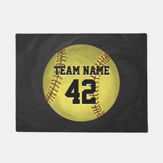 Personal Softball Art Deurmat (Voorkant)