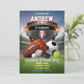 Personal Sport Birthday Printable Invitation (Debout devant)