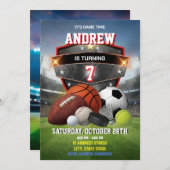 Personal Sport Birthday Printable Invitation (Devant / Derrière)