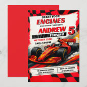 Personal Sport Racing Auto Verjaardagsfeest modern Kaart (Voorkant / Achterkant)