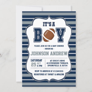 Personal Sprinkle Sports Football Baby shower Kaart