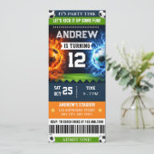 Personal Ticket Soccer Birthday Invitation for boy (Debout devant)