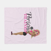 Personal Trainer Blond Fleece Deken (Voorkant (Horizontaal))
