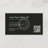 Personal Trainer Business | Elegant Black Visitekaartje (Achterkant)