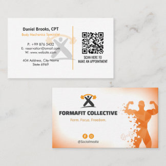 Personal Trainer Business | Orange White Visitekaartje