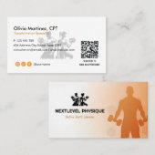 Personal Trainer Business | Orange White Visitekaartje (Voorkant / Achterkant)