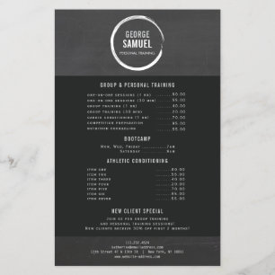PERSONAL TRAINER CUSTON CHALK SKETCH LOGO FLYER