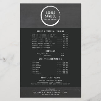 PERSONAL TRAINER CUSTON CHALK SKETCH LOGO FLYER