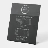 PERSONAL TRAINER CUSTON CHALK SKETCH LOGO RECLAMEBORD MET VOETSTUK (Voorkant)