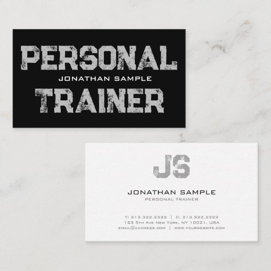 Personal Trainer Fitness Coach Professioneel Moder Visitekaartje (Voorkant / Achterkant)