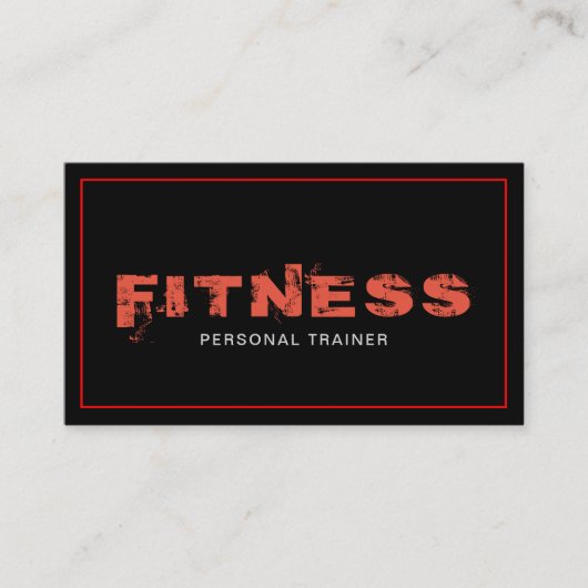 Personal Trainer Fitness Elegant Modern Plain Visitekaartje (Voorkant)
