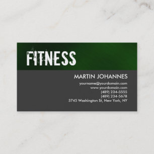 Personal Trainer Green Stripe Grey Visitekaartje