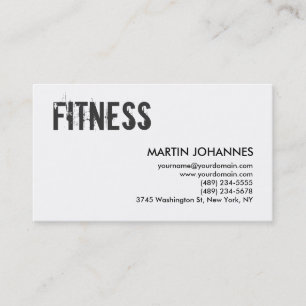 Personal Trainer Grey Black White Visitekaartje