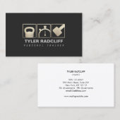 Personal Trainer Kettlebell, Dumbbell, Stopwatch Visitekaartje (Voorkant / Achterkant)