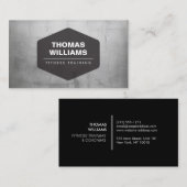 Personal Trainer Logo op Faux Silver Visitekaartje (Voorkant / Achterkant)