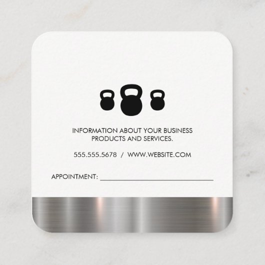 Personal Trainer Metalen Trim Afspraak Afsprakenkaartje (Achterkant)