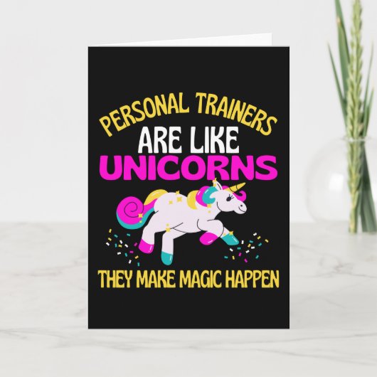 Personal Trainer Unicorn, Magical Unicorn Gym Fun Kaart (Voorkant)