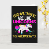 Personal Trainer Unicorn, Magical Unicorn Gym Fun Kaart (Gele Bloem)