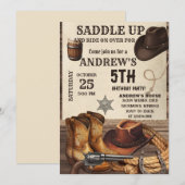 Personal Western Cowboy Birthday Kaart (Voorkant / Achterkant)