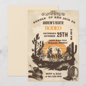 Personal Wild West Cowboy Birthday party Kaart (Voorkant / Achterkant)