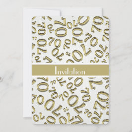 Personalisatie: 70e Gold and White Birthday Party Kaart