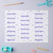 Personalisatie:  Boys Name All-Over Blue Confetti Tissuepapier (Craft)