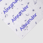 Personalisatie:  Boys Name All-Over Blue Confetti Tissuepapier (Detail)