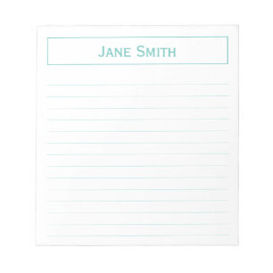 Personalisatie: Minimaal Blauwgroen en wit voor be Notitieblok